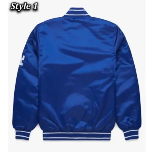 90s throwback la dodgers satin jacket back view