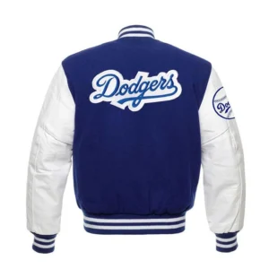LA Dodgers Blue and White Varsity Jacket