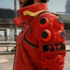 akira kaneda red leather jacket right side view