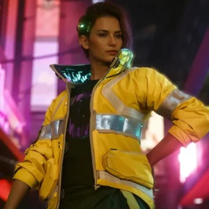 cyberpunk 2077 edgerunners lucy yellow jacket front view