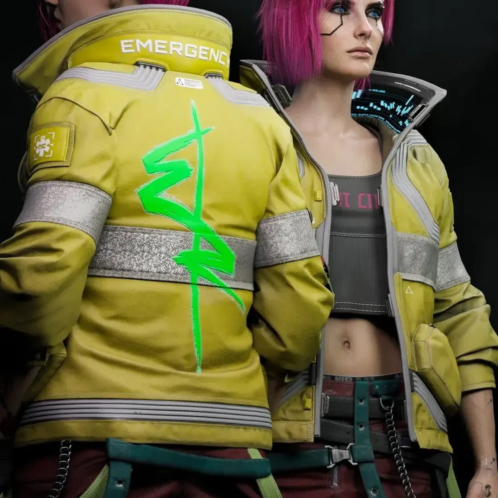 lucy yellow leather jacket dual look