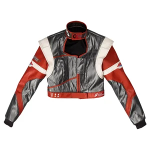 front view with sleeves of panam palmer red jacket