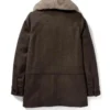 beth dutton brown shearling wool coat back view
