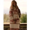 beth dutton white and pink wool coat