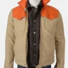 john dutton beige and orange cotton jacket yellowstone