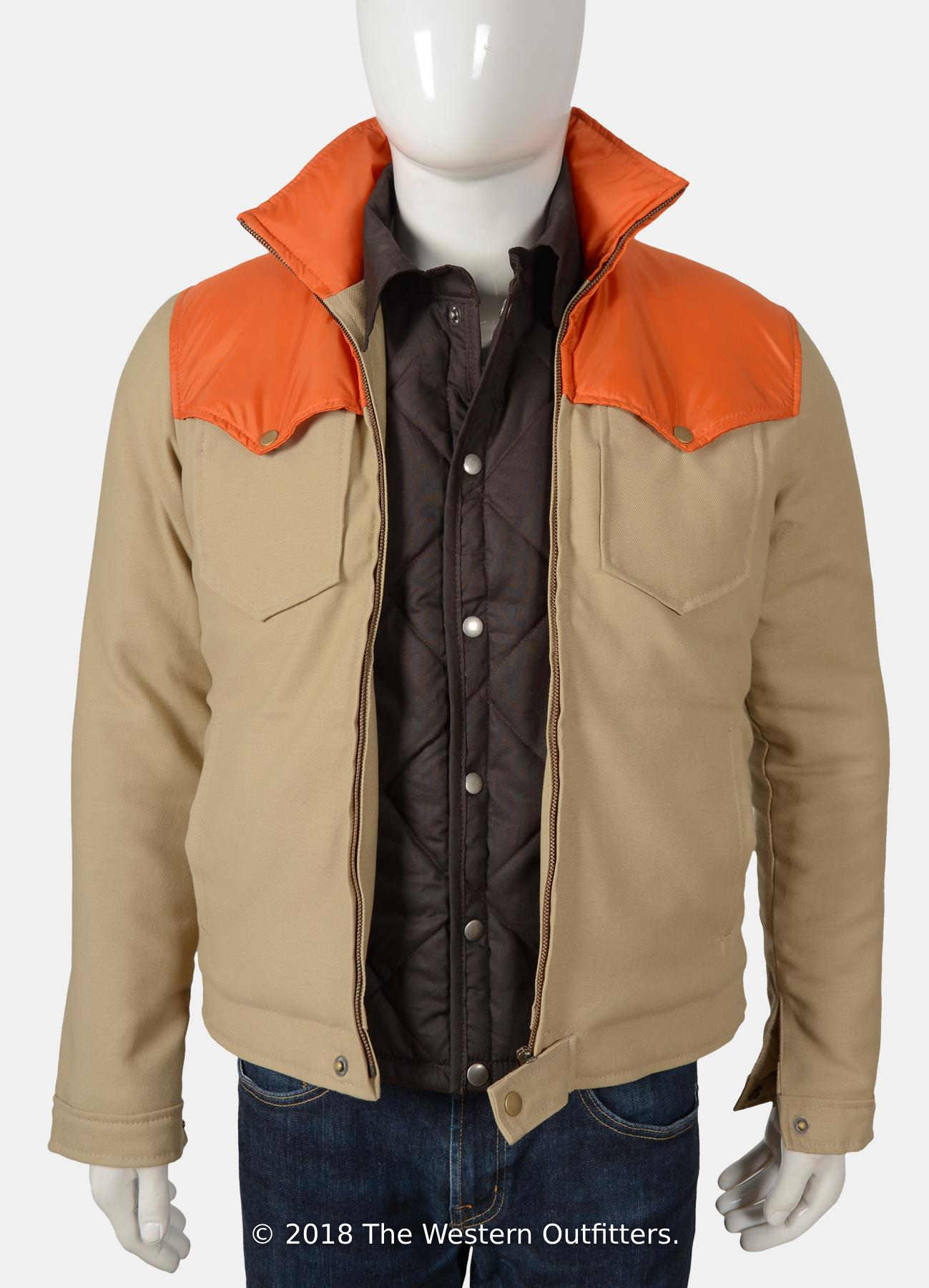 Yellowstone John Dutton Beige & Orange Cotton Jacket - Image 5