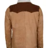 john dutton beige leather shearling collar jacket
