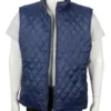 john dutton blue quilted vest yellowstone front view