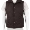john dutton brown quilted vest yellowstone with closed button