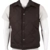 john dutton brown quilted vest yellowstone with closed button