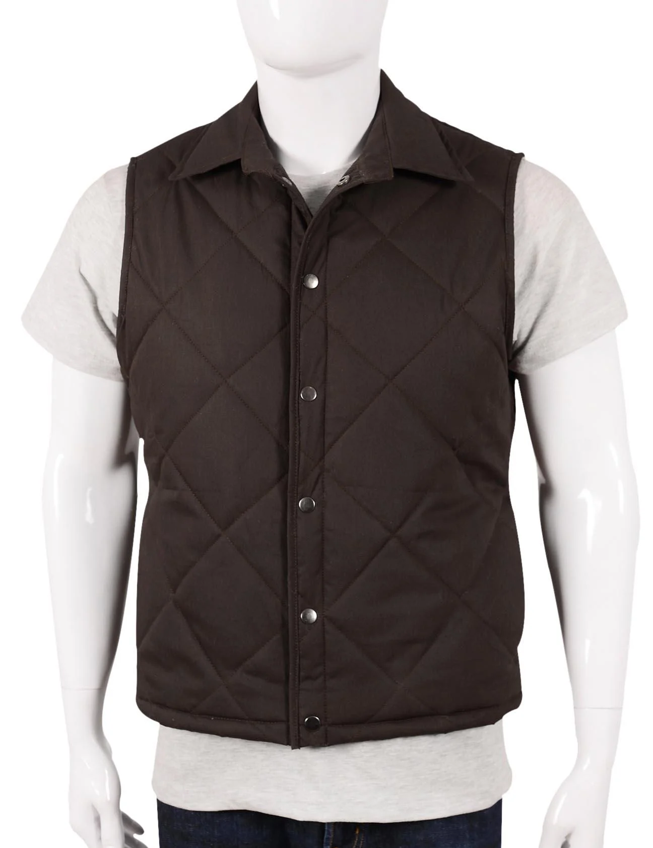 john dutton brown quilted vest yellowstone with closed button
