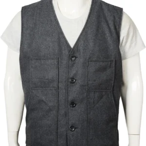 john dutton grey wool vest yellowstone
