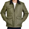 john dutton quilted green jacket yellowstone front view