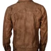 kayce dutton brown cotton jacket back view