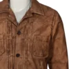kayce dutton cotton brown jacket yellowstone side close-up