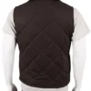 kevin costner brown quilted vest back view