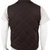kevin costner brown quilted vest back view