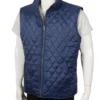kevin costner yellowstone john dutton quilted blue vest
