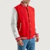 mens red wool white leather varsity letterman jacket 1