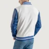 mens white wool and blue leather varsity letterman jacket 1