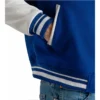womens royal blue wool and white leather varsity letterman jacket