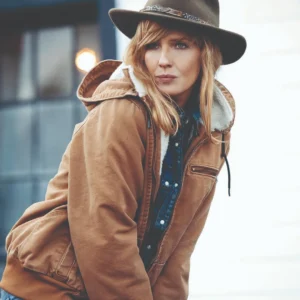 yellowstone beth dutton brown hoodie jacket side view