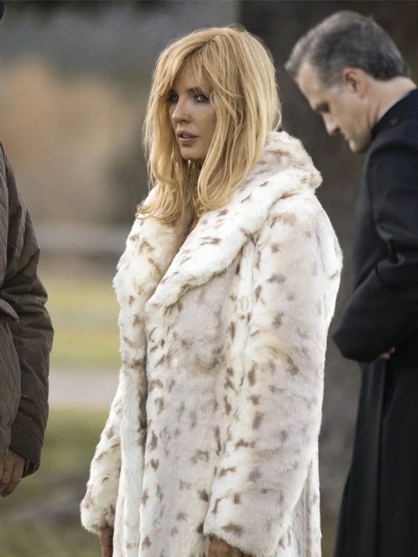 yellowstone beth dutton snow lynx fur coat