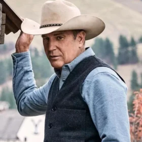 Yellowstone John Dutton Grey Wool Vest