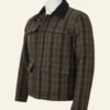 yellowstone john dutton plaid brown cotton jacket side view