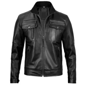 Men's Black Shadow Cruiser Biker Leather Jacket