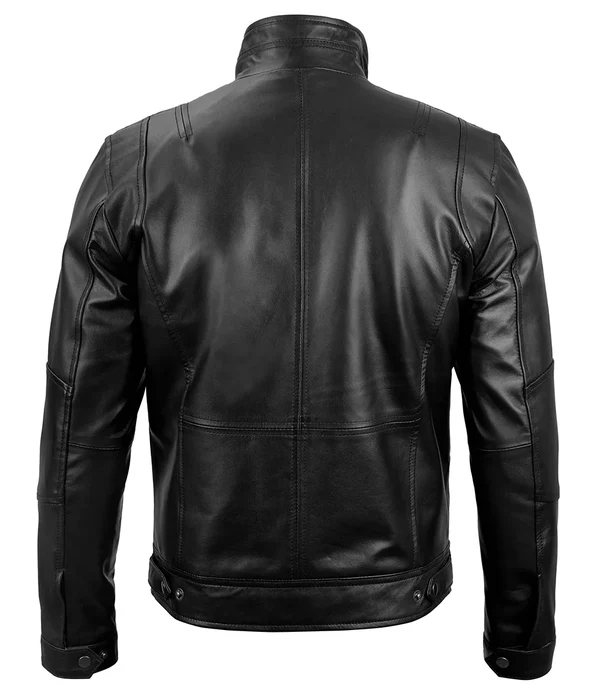 Men's Black Shadow Cruiser Biker Leather Jacket - Image 2