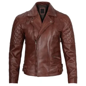 Men's Brown Fusion Biker Leather Jacket