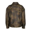 Distressed Brown Full Grain Leather Biker Jacket