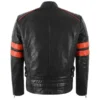 Mens Black Ruby Racer Leather Jacket