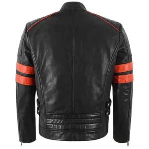 Mens Black Ruby Racer Leather Jacket