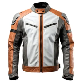 Men's Sleek Raven Cafe Racer Leather Jacket