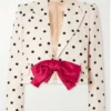 TV Series Elsbeth S03 Carrie Preston Polka Dot Bow Crop Blazer