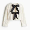 The Voice S28 Gina Mile Sequin Black Bow Cream Top