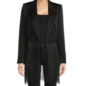 The Voice S28 Reba Mcentire Fringe Black Jacket