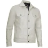 White Leather Biker Jacket