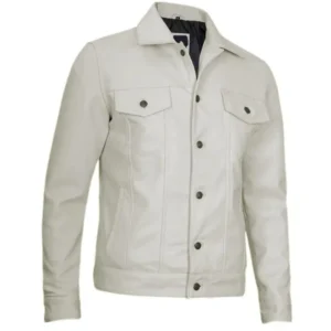 White Leather Biker Jacket