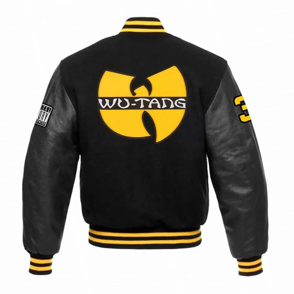 Wu-Tang Hart Black Varsity Jacket - Image 3