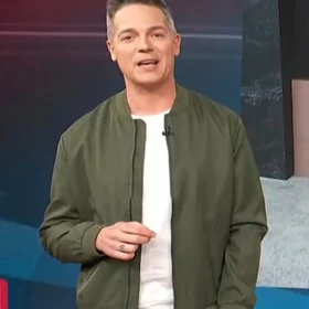 Access Hollywood Jason Kennedy Green Bomber Jacket