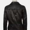 beth dutton black biker leather jacket yellowstone back view