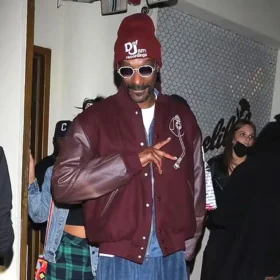 House Party Snoop Dogg Maroon Bomber Jacket