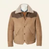 kayce dutton brown suede leather jacket front view