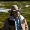 kayce dutton with hat and brown suede leather jacket yellowstone