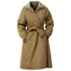 ponies emilia clarke beige trench coat front view