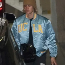 Justin Bieber UCLA Satin Bomber Jacket