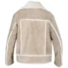 walker sheepskin leather brown shearling jacket back view